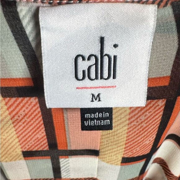 CAbi whist blouse in pastel painted plaid size medium - Picture 10 of 12